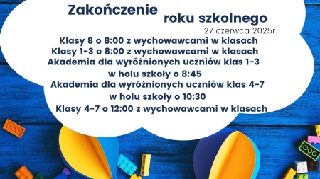 Zakończenie roku szkolnego 2024/2025